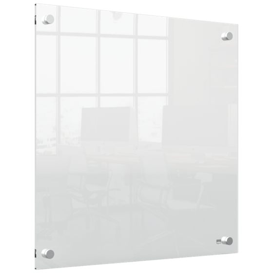 Mini Pizarra Blanca Acrílica Transparente Nobo Montada En La Pared De 450X450 Mm Transparente