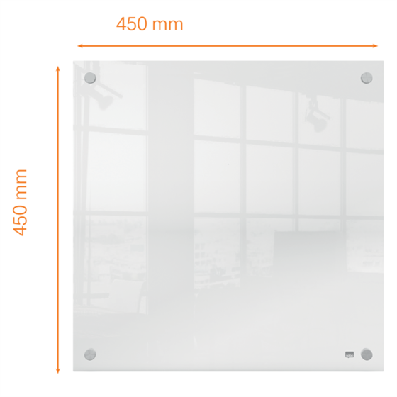 Mini Pizarra Blanca Acrílica Transparente Nobo Montada En La Pared De 450X450 Mm Transparente