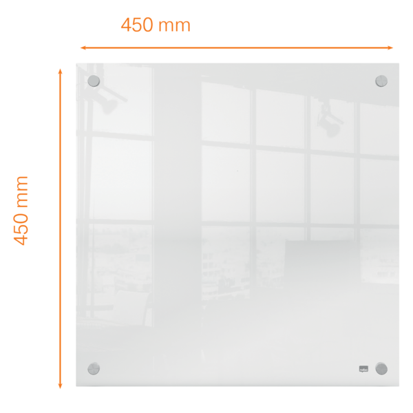 Mini Pizarra Blanca Acrílica Transparente Nobo Montada En La Pared De 450X450 Mm Transparente