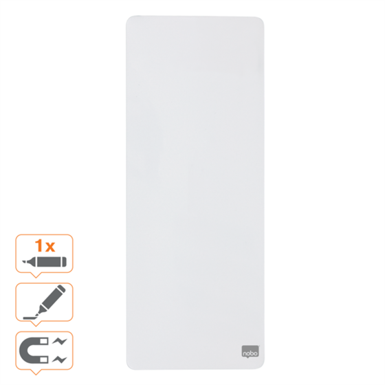 Mini Pizarra Blanca Magnética Alargada Nobo 140X360Mm Blanco