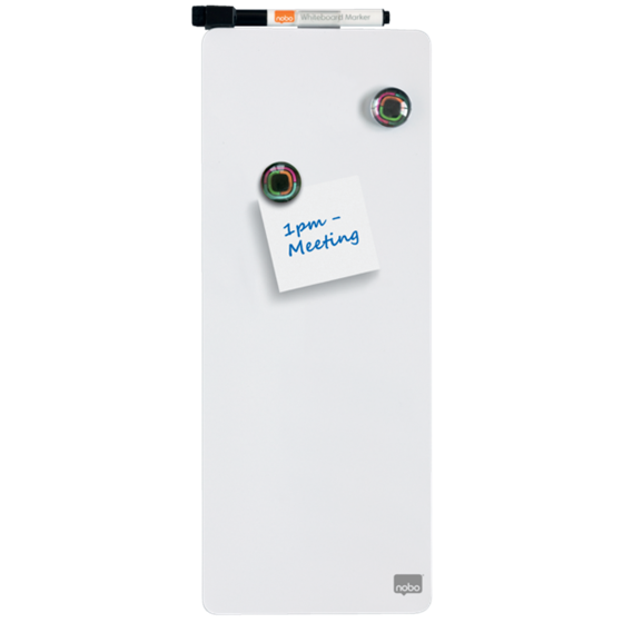 Mini Pizarra Blanca Magnética Alargada Nobo 140X360Mm Blanco
