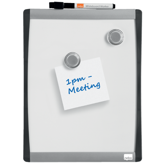 Mini Pizarra Magnética Nobo Con Marco Arqueado 215X280 Mm Blanco