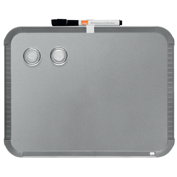 Mini Pizarra Magnética Nobo Con Marco Plateado Slim 220X280 Mm Plata