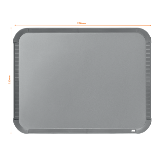 Mini Pizarra Magnética Nobo Con Marco Plateado Slim 220X280 Mm Plata