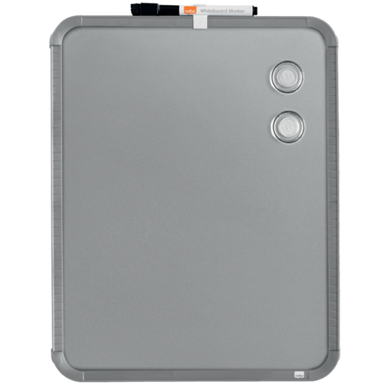 Mini Pizarra Magnética Nobo Con Marco Plateado Slim 360X280 Mm Plata