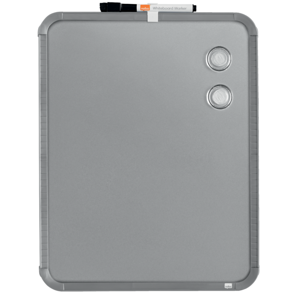 Mini Pizarra Magnética Nobo Con Marco Plateado Slim 360X280 Mm Plata