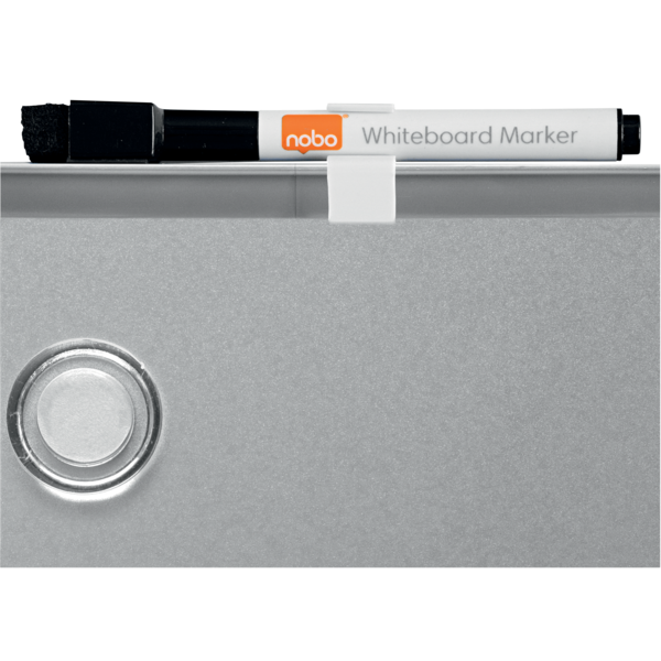Mini Pizarra Magnética Nobo Con Marco Plateado Slim 360X280 Mm Plata