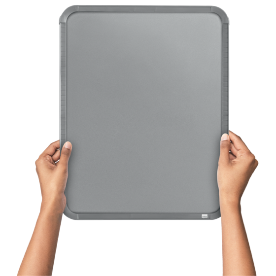 Mini Pizarra Magnética Nobo Con Marco Plateado Slim 360X280 Mm Plata