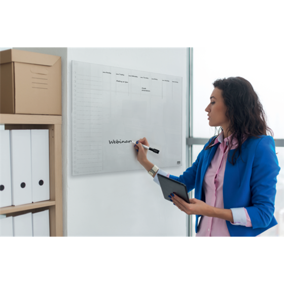 Mini Planificador De Pizarra Acrílica Transparente Nobo Semanal A3 De Sobremesa O Montado En Pared Transparente