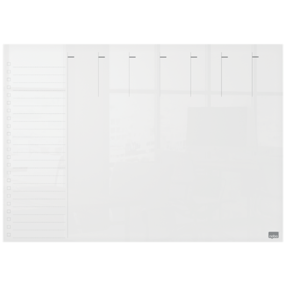Mini Planificador De Pizarra Acrílica Transparente Nobo Semanal A3 De Sobremesa O Montado En Pared Transparente