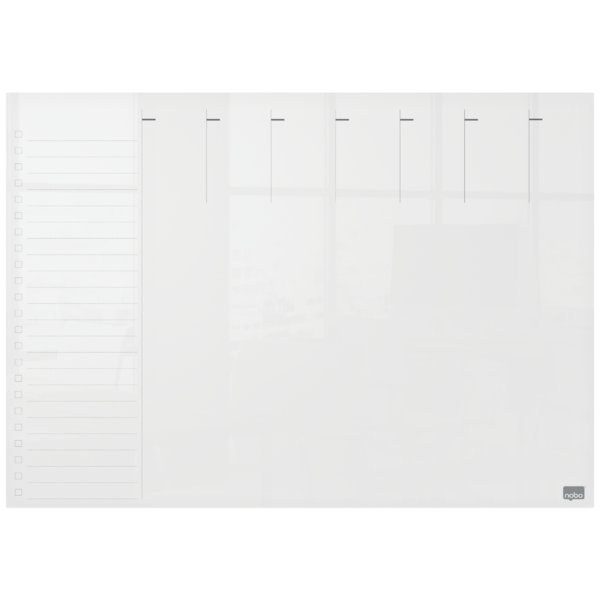 Mini Planificador De Pizarra Acrílica Transparente Nobo Semanal A3 De Sobremesa O Montado En Pared Transparente