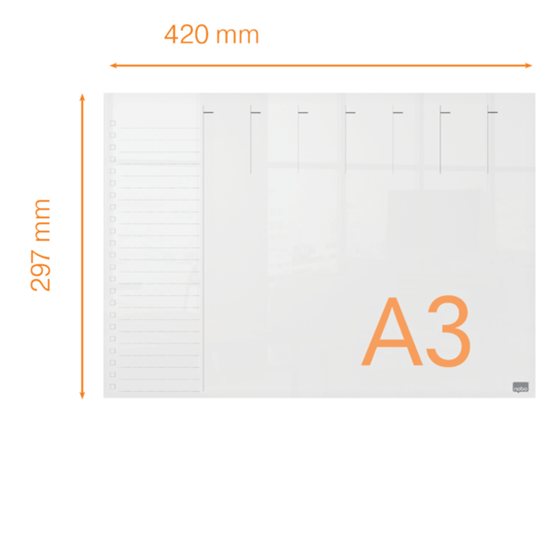 Mini Planificador De Pizarra Acrílica Transparente Nobo Semanal A3 De Sobremesa O Montado En Pared Transparente