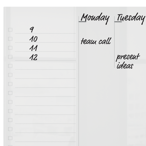 Mini Planificador De Pizarra Acrílica Transparente Nobo Semanal A3 De Sobremesa O Montado En Pared Transparente