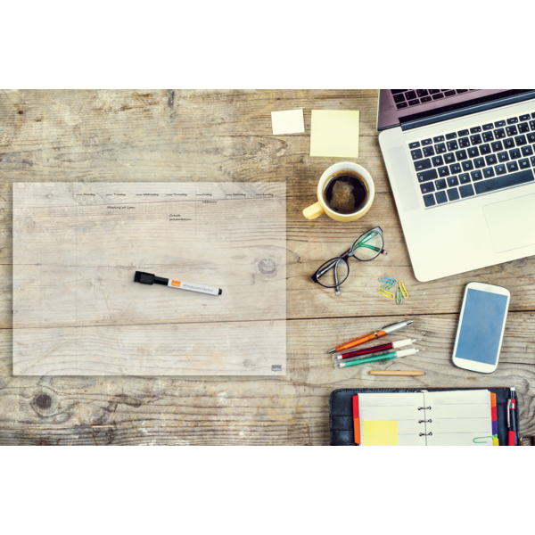 Mini Planificador De Pizarra Acrílica Transparente Nobo Semanal A4 De Sobremesa O Montado En Pared Transparente