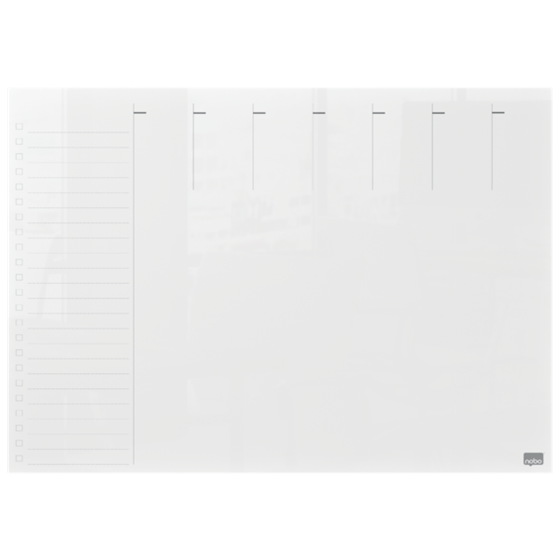 Mini Planificador De Pizarra Acrílica Transparente Nobo Semanal A4 De Sobremesa O Montado En Pared Transparente