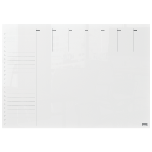 Mini Planificador De Pizarra Acrílica Transparente Nobo Semanal A4 De Sobremesa O Montado En Pared Transparente