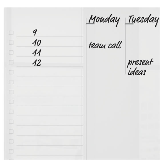 Mini Planificador De Pizarra Acrílica Transparente Nobo Semanal A4 De Sobremesa O Montado En Pared Transparente