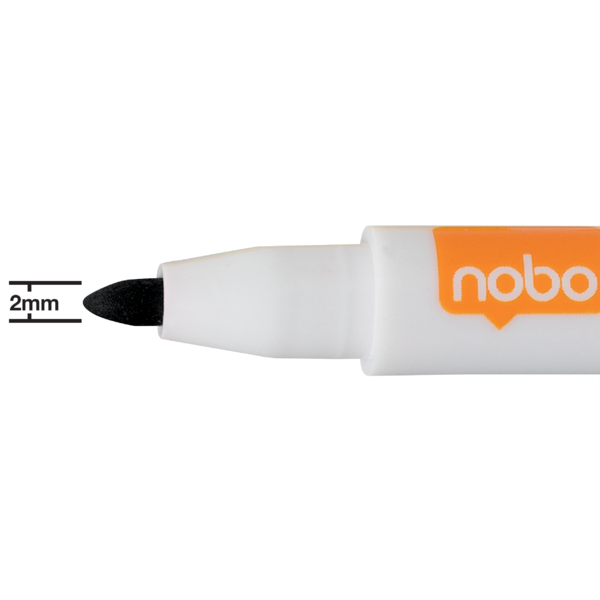 Mini Rotulador Para Pizarra Blanca Nobo Con Tapa De Borrador Magnética, Paquete De 6 Colores Surtidos. Surtidos