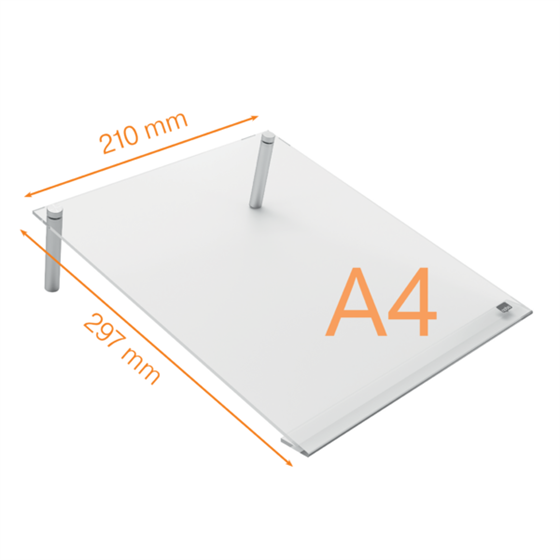 Mini Tablero De Escritura Inclinado A4 De Pizarra De Acrílico Transparente De Nobo. Transparente