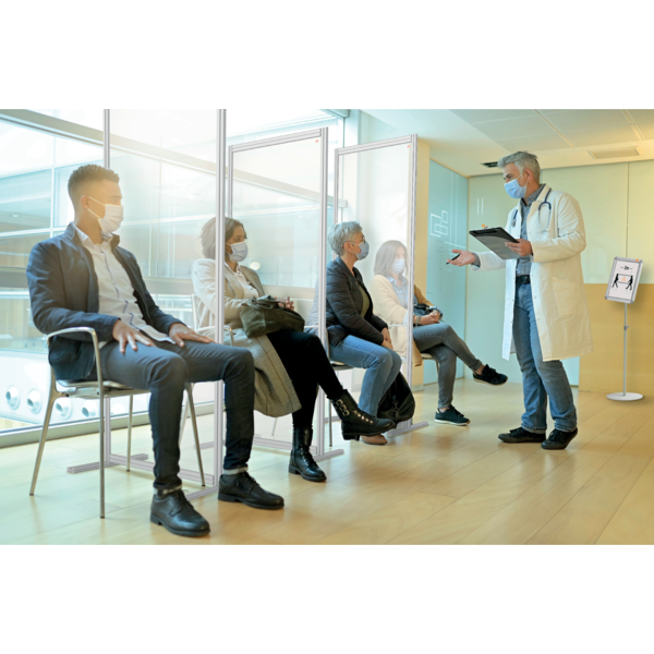 Pie Con Marco Publicitario A4 Nobo Plata