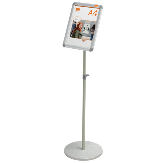 Pie Con Marco Publicitario A4 Nobo Plata