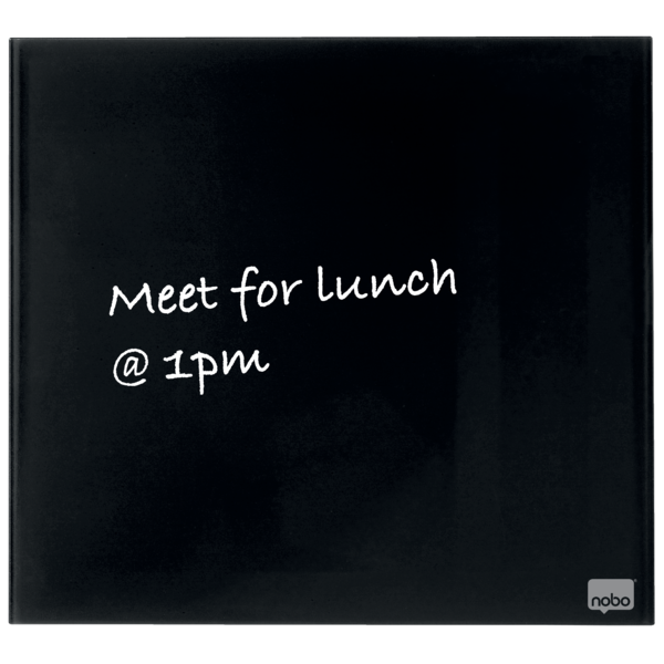 Pizarra Blanca De Cristal Magnético Pequeña Nobo 300X300 Mm Negro