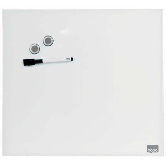Pizarra Blanca De Cristal Magnético Pequeña Nobo 450X450 Mm Blanco Brillante