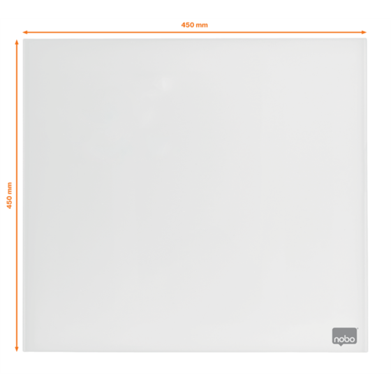 Pizarra Blanca De Cristal Magnético Pequeña Nobo 450X450 Mm Blanco Brillante