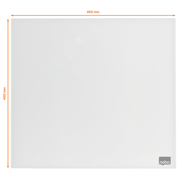 Pizarra Blanca De Cristal Magnético Pequeña Nobo 450X450 Mm Blanco Brillante