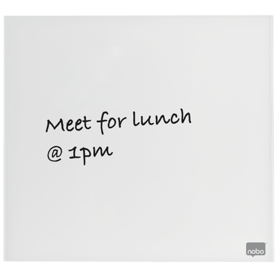 Pizarra Blanca De Cristal Magnético Pequeña Nobo 450X450 Mm Blanco Brillante