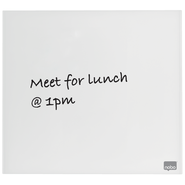 Pizarra Blanca De Cristal Magnético Pequeña Nobo 450X450 Mm Blanco Brillante