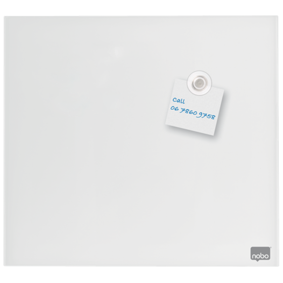 Pizarra Blanca De Cristal Magnético Pequeña Nobo 450X450 Mm Blanco Brillante