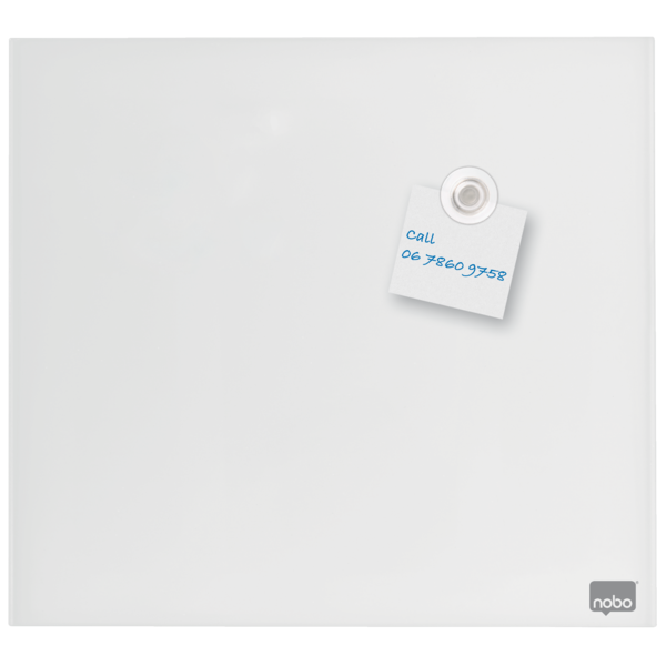 Pizarra Blanca De Cristal Magnético Pequeña Nobo 450X450 Mm Blanco Brillante