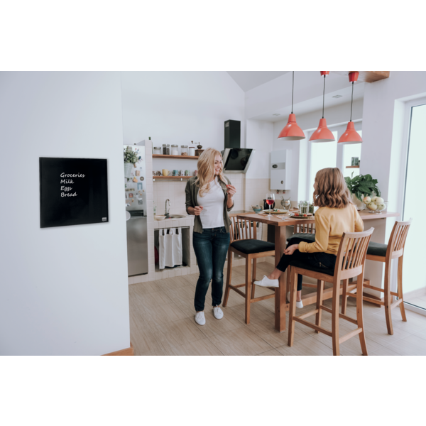 Pizarra Blanca De Cristal Magnético Pequeña Nobo 450X450 Mm Negro