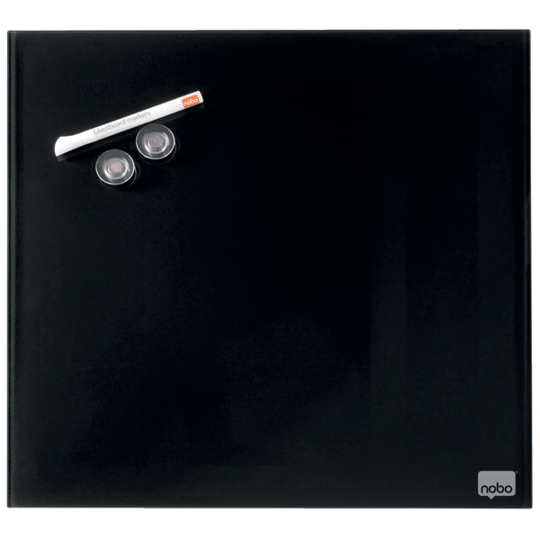 Pizarra Blanca De Cristal Magnético Pequeña Nobo 450X450 Mm Negro