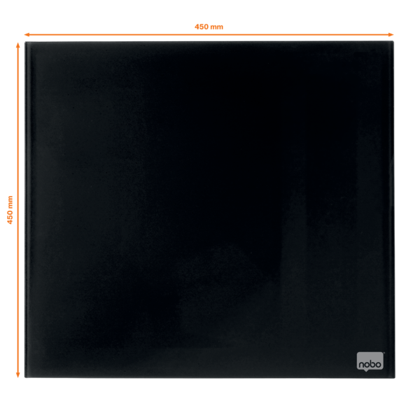 Pizarra Blanca De Cristal Magnético Pequeña Nobo 450X450 Mm Negro