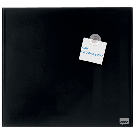 Pizarra Blanca De Cristal Magnético Pequeña Nobo 450X450 Mm Negro