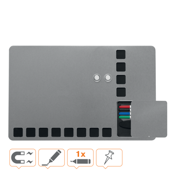 Pizarra Blanca Magnética Pequeña Con Cuadrículas De Espuma Para Fijar Notas Nobo 610X390 Mm Blanco