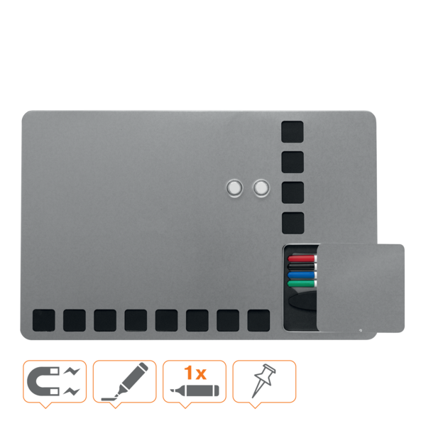 Pizarra Blanca Magnética Pequeña Con Cuadrículas De Espuma Para Fijar Notas Nobo 610X390 Mm Blanco