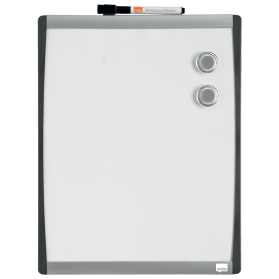 Pizarra Blanca Magnética Pequeña Con Marco Arqueado Nobo 280X335 Mm Transparente