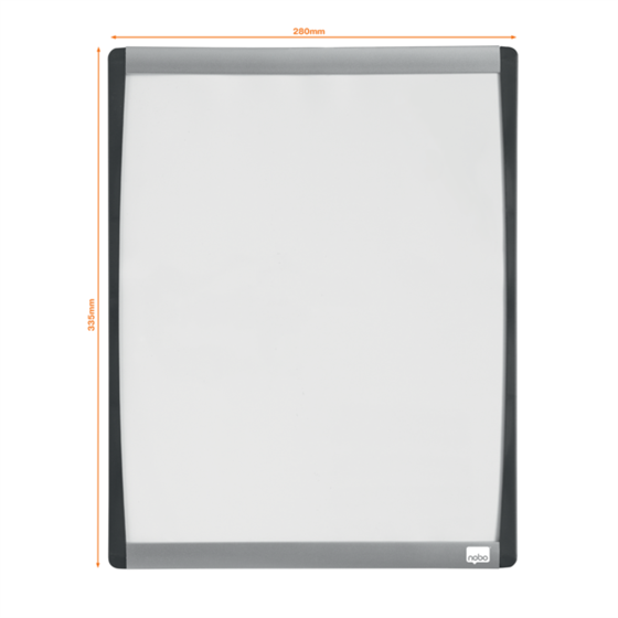 Pizarra Blanca Magnética Pequeña Con Marco Arqueado Nobo 280X335 Mm Transparente