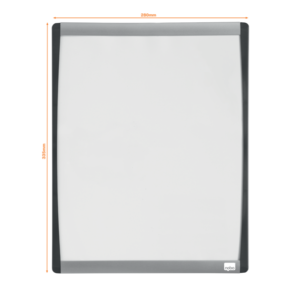 Pizarra Blanca Magnética Pequeña Con Marco Arqueado Nobo 280X335 Mm Transparente