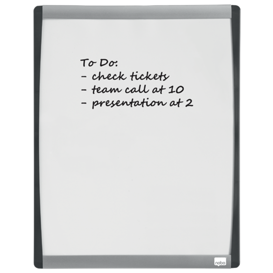 Pizarra Blanca Magnética Pequeña Con Marco Arqueado Nobo 280X335 Mm Transparente