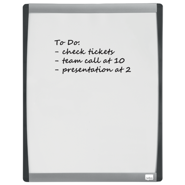 Pizarra Blanca Magnética Pequeña Con Marco Arqueado Nobo 280X335 Mm Transparente