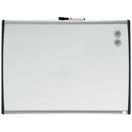 Pizarra Blanca Magnética Pequeña Con Marco Arqueado Nobo 585X430 Mm Gris