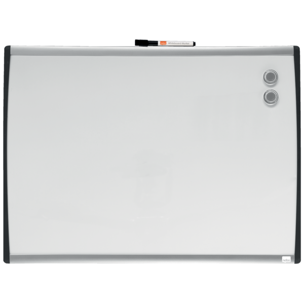 Pizarra Blanca Magnética Pequeña Con Marco Arqueado Nobo 585X430 Mm Gris