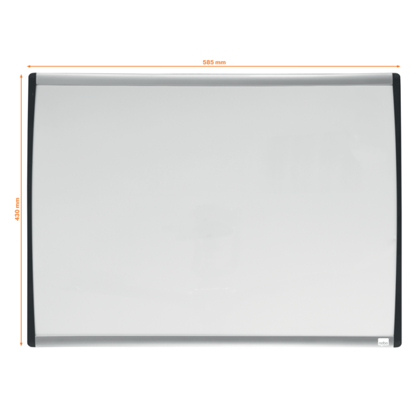 Pizarra Blanca Magnética Pequeña Con Marco Arqueado Nobo 585X430 Mm Gris