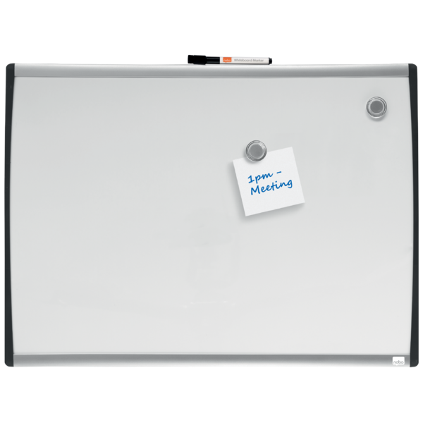 Pizarra Blanca Magnética Pequeña Con Marco Arqueado Nobo 585X430 Mm Gris