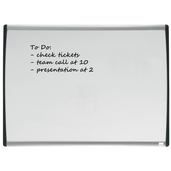 Pizarra Blanca Magnética Pequeña Con Marco Arqueado Nobo 585X430 Mm Gris