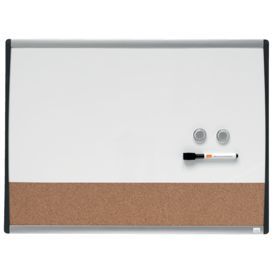 Pizarra Blanca Magnética Pequeña Con Tablero De Anuncios De Corcho Nobo 585X430Mm Blanco